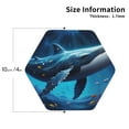 thumbnail image 2 of Yiaed Colorful Ocean Whale Print Leather Coasters for Drinks - Cup Coasters Coffee Table Kitchen Table Bar, Home & Office Gifts Handmade Drink Coasters-Hexagon, 2 of 6