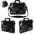 thumbnail image 3 of LSS 15.6 inch Laptop Sleeve Bag Notebook with Extra Side Pocket, Soft Carrying Handle & Removable Shoulder Strap for 14" 15" 15.4" 15.6" - Red Eye Dark Ghost Zombie Skull, 3 of 3