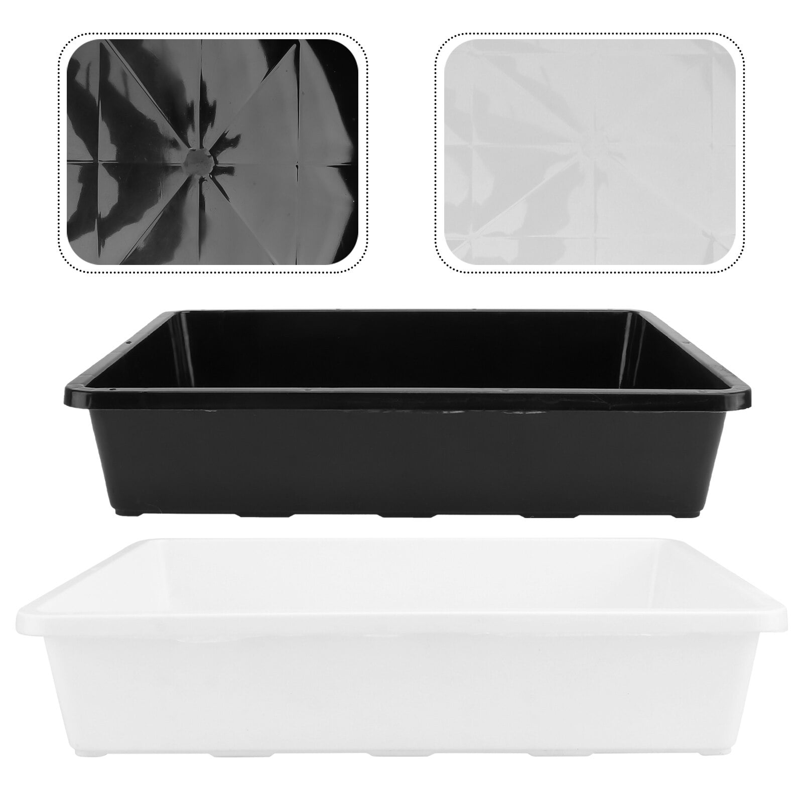 2Pcs Plastic Rectangular Flowerpot Base Simple Flower Pot Drip Tray for