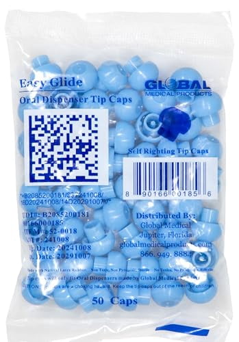 Easy Glide 3ml 3cc Oral Syringe Caps Included, 100 Count