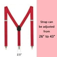 thumbnail image 3 of Mens Suspenders and Bow Tie Set Adjustable Elastic Clip On Suspenders for Wedding, 3 of 6