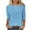 Sky Blue, variant on CHGBMOK Women 3/4 Sleeve T Shirt Crew Neck Tunic Textured Jacquard Casual Blouses Loose Pullover Top