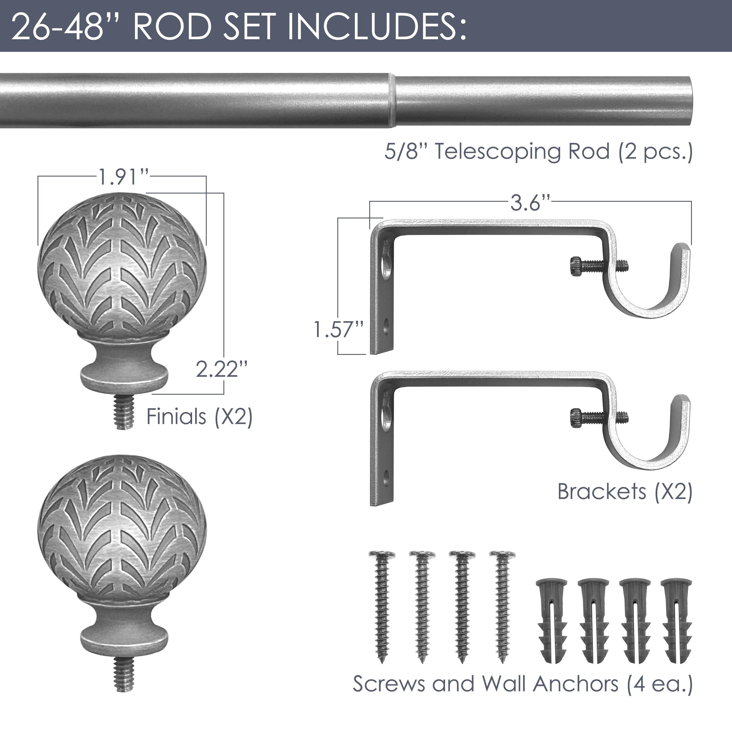 Hermosa 26-48 Rod Set 5/8 Inch - Walnut