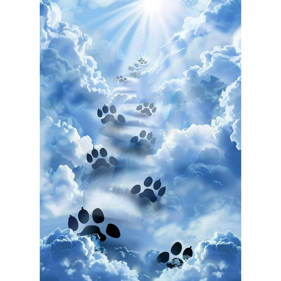 DIY 5D Diamond Art Sky Sunshine Pet Dog Paws Paint with Full Drill Round Diamond Gems Painting by Number Kits for Adults Art Craft Home Wall Decor 11.8x15.8in(1)