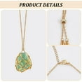 thumbnail image 5 of 6pcs 2 Colors 3 Sizes Stainless Steel Adjustable Crystal Necklace Holder Empty Stone Holder Nets Necklace Pendant with Brass Empty Crystal Cage for DIY Jewelry Making, 5 of 6