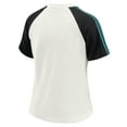 thumbnail image 3 of Women's WEAR by Erin Andrews White Jacksonville Jaguars Sleeve Stripe Distressed Raglan T-Shirt, 3 of 6