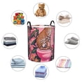 thumbnail image 4 of Susaid Cheetah On Toilet Humor Art Print Waterproof Oxford Cloth Storage Circular Laundry Hamper BasketCapacity for Home-Small, 4 of 6