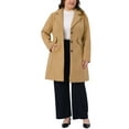 thumbnail image 3 of Agnes Orinda Women's Plus Size Winter Coats Notch Lapel Single Breasted Jacket Trendy Dressy Mid Length Pea Coat with Pocket 2025 2X Camel, 3 of 7