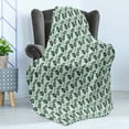 thumbnail image 4 of Gingko Soft Flannel Fleece Throw Blanket, Mother Nature Ginkgo Biloba Tree Leaves Homeopathic Therapy Foliage Pattern, Cozy Plush for Indoor and Outdoor Use, 50" x 60", Green and White, by Ambesonne, 4 of 5
