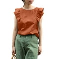thumbnail image 5 of ZANZEA Womens Blouses Elegant Ruffled Sleeveless Slim Pullovers O-Neck Tops, 5 of 10