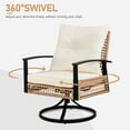 thumbnail image 5 of 3 Piece Patio Bistro Set with Table and 360° Rocking Swivel Chairs, Outdoor Swivel Rocker Chairs Set, Patio Furniture Sets Suitable for Yard Backyard Balcony Garden and Poolside - Beige, 5 of 10