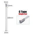 thumbnail image 1 of BTOER Rotary Files Burr Tungsten Carbide Engraving Milling Cutter Single Cut 3x6x100mm, 1 of 9