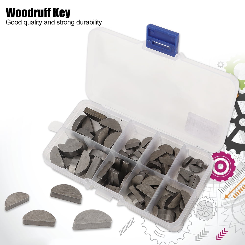 80PCS Boxed Stainless Steel Semi-Circle Wood Rough Key Case Different Sizes