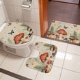 thumbnail image 5 of Spring Mushroom Bathroom Rugs Set Daisy Butterfly Leaf Farmhouse Non Slip Absorbent Soft Bath Mats 3 Piece Set with Bathroom Rug, U-Shaped Floor Mat, Toilet Seat Cover Large Size, 5 of 9