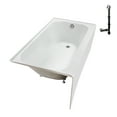 thumbnail image 5 of Streamline NAL-5300-CH 66 in. x 32 in. Acrylic Right-Hand Drain Alcove Bathtub in Glossy White With External Drain in Polished Chrome, 5 of 10
