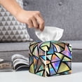 thumbnail image 6 of Fuzoiu Colored Glass Print Tissue Box Cover Holder, Square Leather Tissue Box,PU Leather Decorative Organizer for Tabletop, Bathroom, Car, Office, 6 of 7