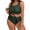 #34Green, variant on Women's Plus Size Plaid Checkered Bikini Set Cut Out Bow Tie High Waisted Swimsuits Gray L