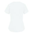 thumbnail image 3 of Lolmot Scrubs for Women Heart Print Nursing Working Uniform Tops Solid Color Short Sleeve V-Neck Loose Blouse Tops Workwear with Pockets, 3 of 4