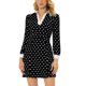 thumbnail image 1 of Vestido de manga larga con puños en contraste y lunares de INSPIRE CHIC para mujer en negro L, 1 of 5
