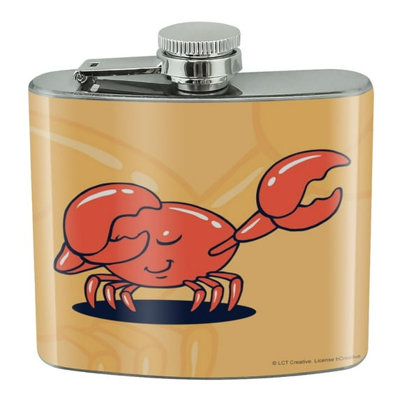Crab Dubstep Funny Humor Stainless Steel 5oz Hip Drink Kidney Flask
