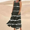 thumbnail image 2 of Fashion Dresses for Womens 2025 Plus Size Sleeveless And Linen Round Neck Printed Long Dress, 2 of 5