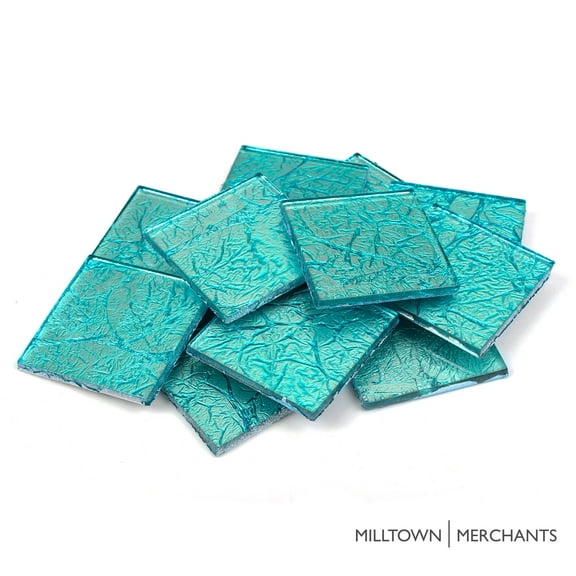 Milltown Merchants Electric Blue Foil Mega Mosaic Tile 1.8 Inch Large (3 lbs)