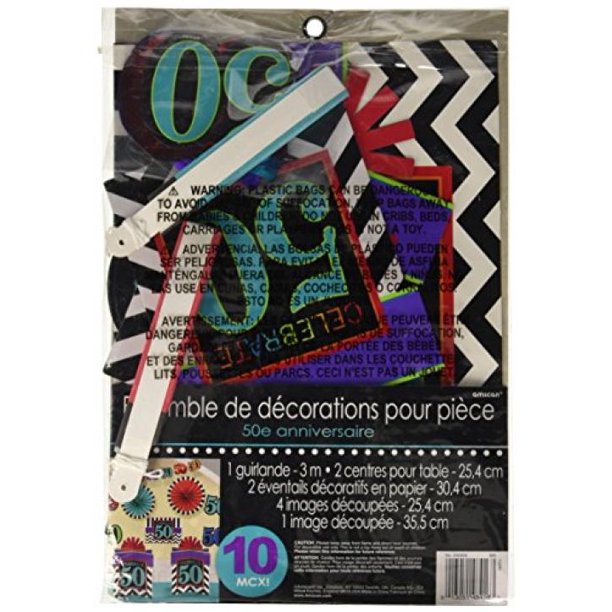 Amscan 50th Birthday Chevron Mix Decorating Kit Each Walmart Com Walmart Com