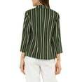 thumbnail image 4 of Allegra K Women's Striped 3/4 Sleeves Open Front Blazer, 4 of 7