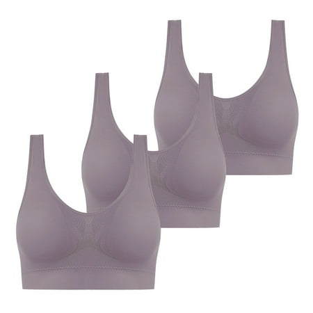 Clearance TOUMENY Nude Bra Womens Bras No Underwire Full Support 3PC Ladies Traceless Comfortable No Steel Ring Breathable Gathering Bra Woman Underwear
