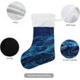 thumbnail image 3 of Blue Wave Large Christmas Stockings, Hanging Xmas Stockings Candy Fireplace Stocking Hanging Tag with Crystal Velvet for Family Holiday Christmas Party Decorations,17.7", 3 of 7