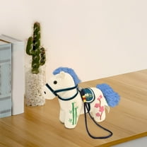 Horse Stuffed Animals Plush Toy, Standing Stuffed Horse, Mini Plush with Chain for Animal Theme Christmas Party Birthday Decoration Supplies, 1 Pcs, 5.12x2.76x4.72"