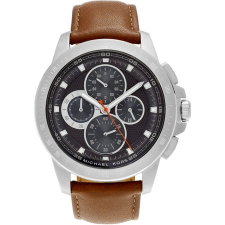 Michael Kors Men's Stainless Steel MK8518 Ryker Chronograph Dial Dress Watch, Leather Strap