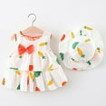 thumbnail image 2 of Coerni Baby Toddler Girls Sleeveless Sundress Casual Tutu Dress Princess Birthday Party Beach Dress with Hat Summer Outfits, 2 of 9