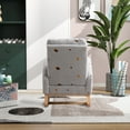thumbnail image 3 of Nursery Rocking Chair with Side Pocket, Modern Reading Chair with Upholstered High Back, Wooden Rocker Armchair for Living Room, Baby Kids Room, Bedroom, Gray, 3 of 7