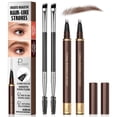 thumbnail image 1 of Lápiz para cejas Espoce, pack de 2, 4 puntas, resistente al agua, vegano, marrón oscuro, 1 of 9