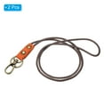 thumbnail image 3 of Uxcell 19 Inch Leather Lanyard Leather Rope Wristlet Bracelet Keychain Wrist Strap Orange 2 Pack, 3 of 5