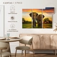 thumbnail image 5 of Elephant Stock Elephant Sunset Duo Wall Art - Horizontal Multi Panel Canvas - Living Room Wall Decor - Animal Multi Panel - Green And Gray Decor - 74" x 48", 5 of 8