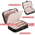 thumbnail image 2 of Caja Joyero Organizador | Organizador de Joyeria de Doble Capa, Alajeros Joyeria Mujer de Cuero, Alajeros Joyeria Viaje Portátil para Anillos, Aretes, Pendientes, Collares, Pulseras y Relojes (Negro), 2 of 4