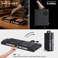 thumbnail image 3 of Folding Double Induction Cooktop, 1800W Portable Electric Stove with Knob Control, 8 Temp Levels (140°F-464°F), Timer for Outdoor Camping, RV Kitchen，black, 3 of 11