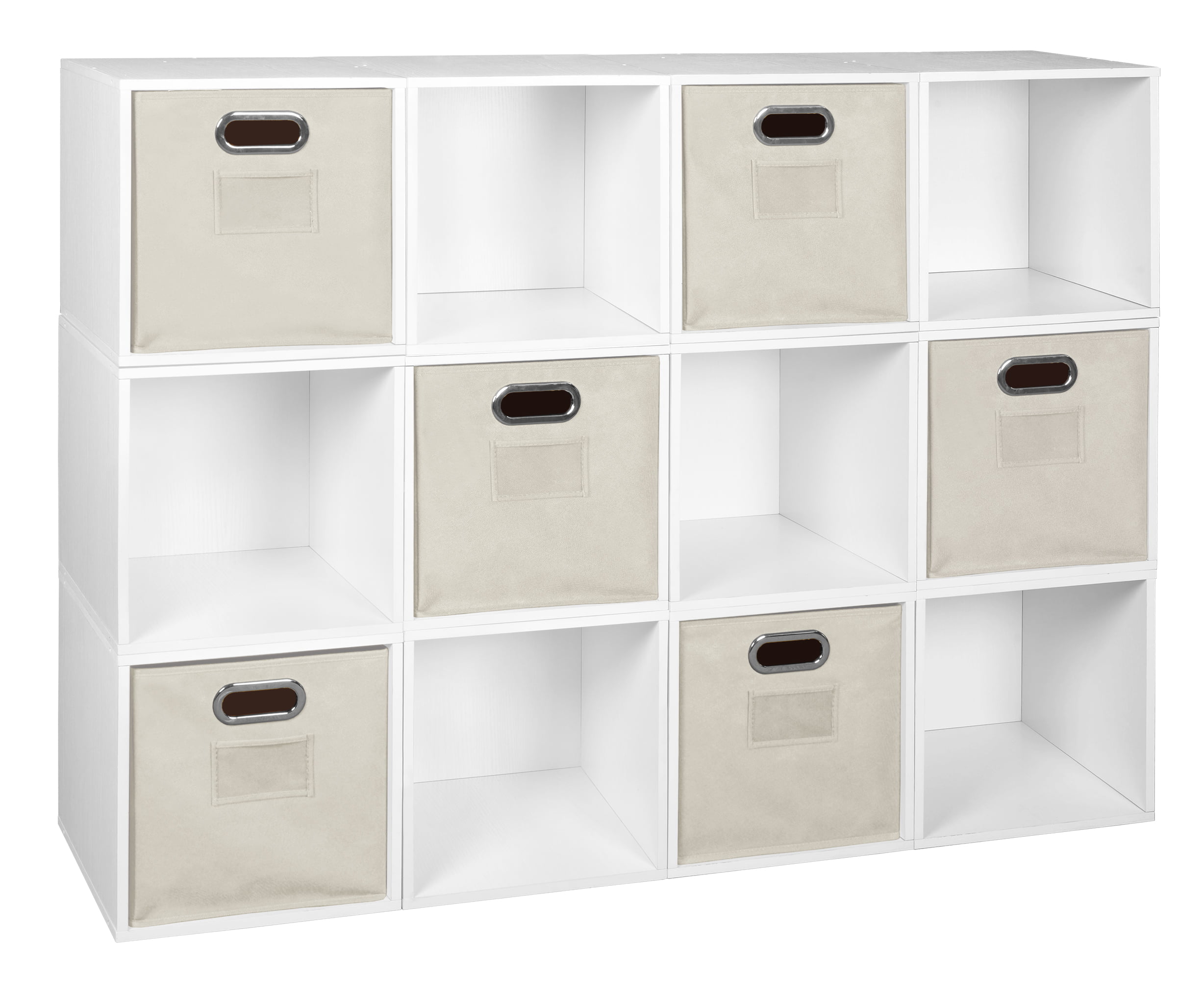 12-Cube Storage Unit Cubby Organizer Display Closet Bookcase Shelf Box Bin White