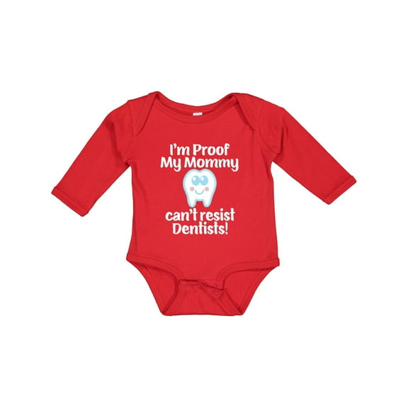 Inktastic Proof Mommy Cant Resist Dentist Dad Boys or Girls Long Sleeve Baby Bodysuit