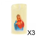 thumbnail image 1 of Vela Electrónica Sin Llama Pilar Decorativo Sagrado Corazón Femenino Macarena 12,5 cm x 7 cm, 1 of 8