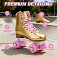 thumbnail image 5 of JZY High-Top Quad Roller Skates for Women & Teens,Light-Up Wheels & PU Leather Design for Indoor & Outdoor Use, 5 of 7