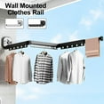 thumbnail image 1 of CNKOO 3-Fold Retractable Clothes Drying Rack with Suction Cup Clothes Laundry Hanger with Extension Pole Wall Laundry Drying Rack, 1 of 8