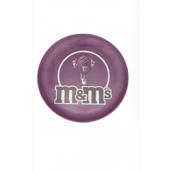 M&M's World Purple Silhouette Character Melamine Satin Finish Plate New