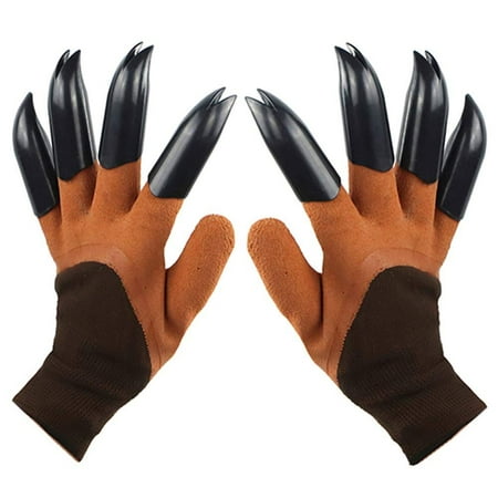 Garden Genie Gloves with Claws（2019 Upgrade）, Waterproof and Breathable Garden Gloves for Digging Planting, Best Gardening Gifts for Women and Men (Brown Claw 1 Pairs) Brown Claw 1