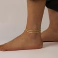thumbnail image 2 of Gold/Sliver Ankle Bracelets for Women,14K Gold Anklets for Women Waterproof Cuban Link Heart Beads Herringbone Rhinestone Anklets Set Layered Anklet Bracelets for Women Gold Jewelry Gift, 2 of 6