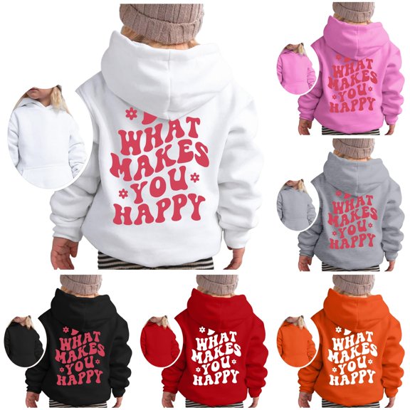 Vividxx Hoodies For Girls Long Sleeve Soft Sweatshirt Letter Print Kids Cute Pullovers Top Fashion Casual Hoodie For Fall Winter Clothes 7-8 Years