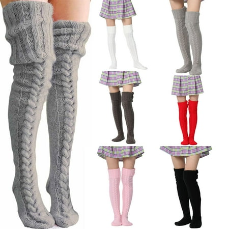 

Licupiee Women Thigh High Socks Leg Warmers Socks Boots Over Knee High Sock Cable Knit Socks Long Boot Leg Warmer Stockings