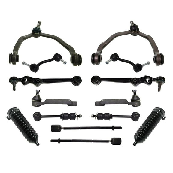 Front & Rear Suspension 14 Pc Kit Sway Bar Links Tie Rod Ends with Bellow Boots Upper Lower Control Arms Fits select: 1993-1997 FORD THUNDERBIRD, 1993-1997 MERCURY COUGAR